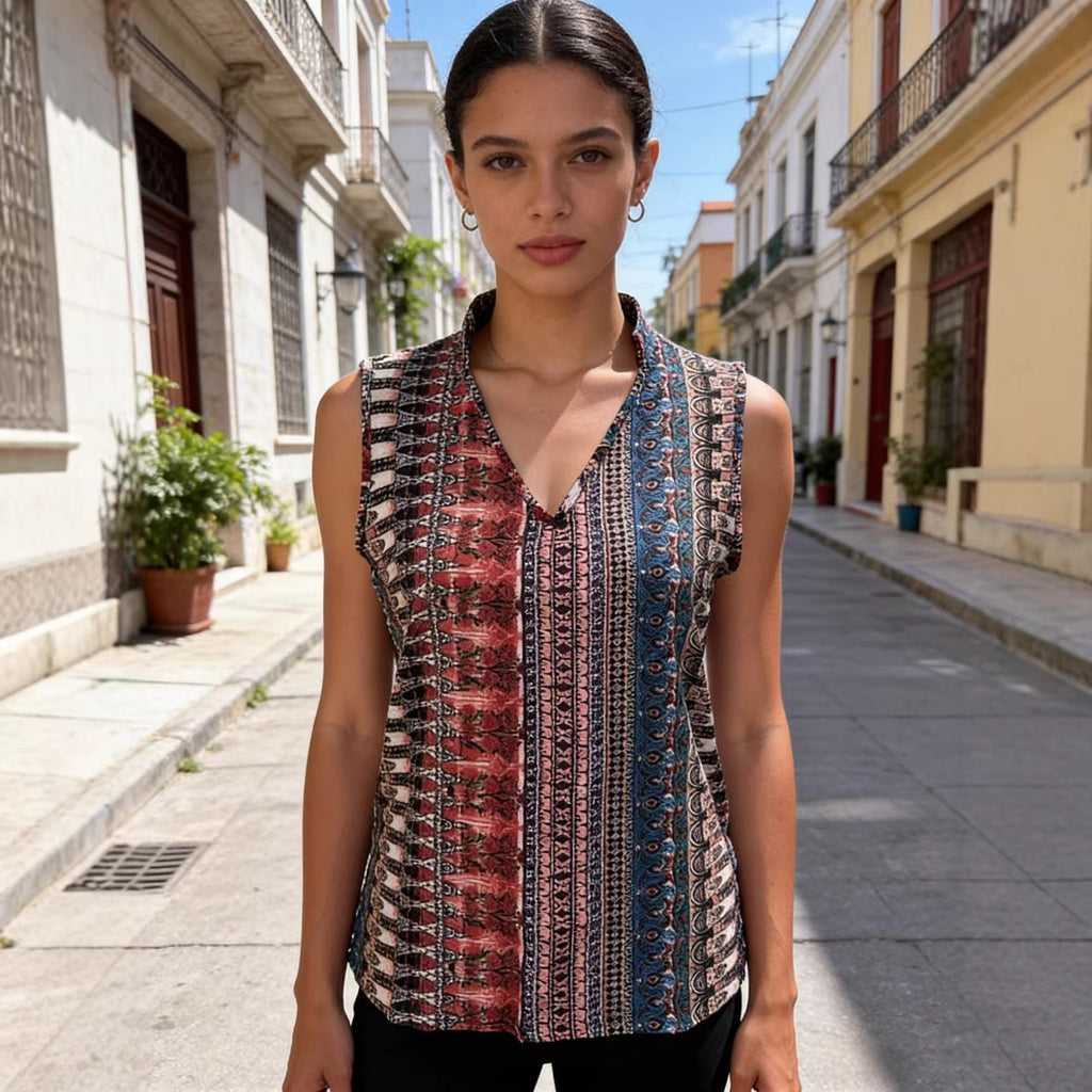 Womens Fashionable Casual And Unique Printed Tank Top