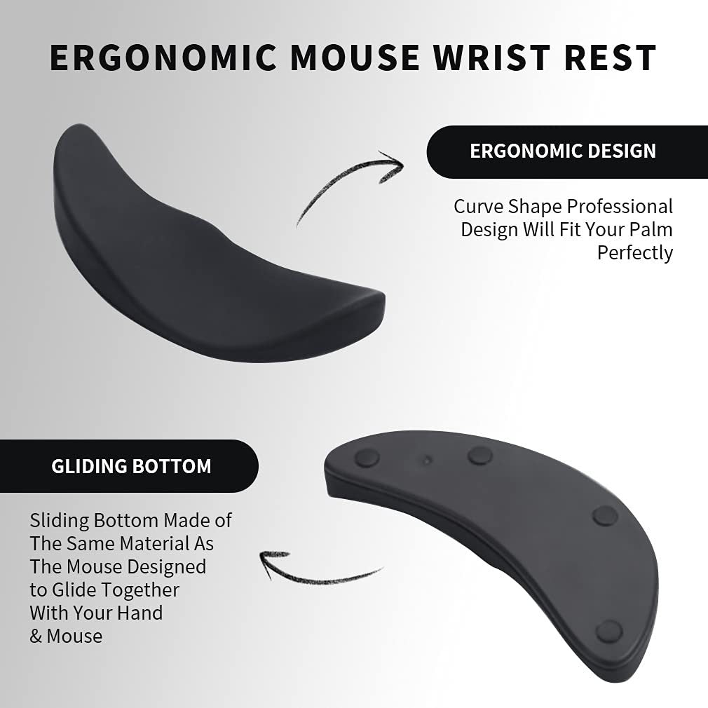 Ergonomic Mouse Wrist Rest Mouse Pads Silicon Gel Non-Slip Streamline Wrist Rest Support Mat Computer Mouse Pad For Office Gaming PC Accessories null