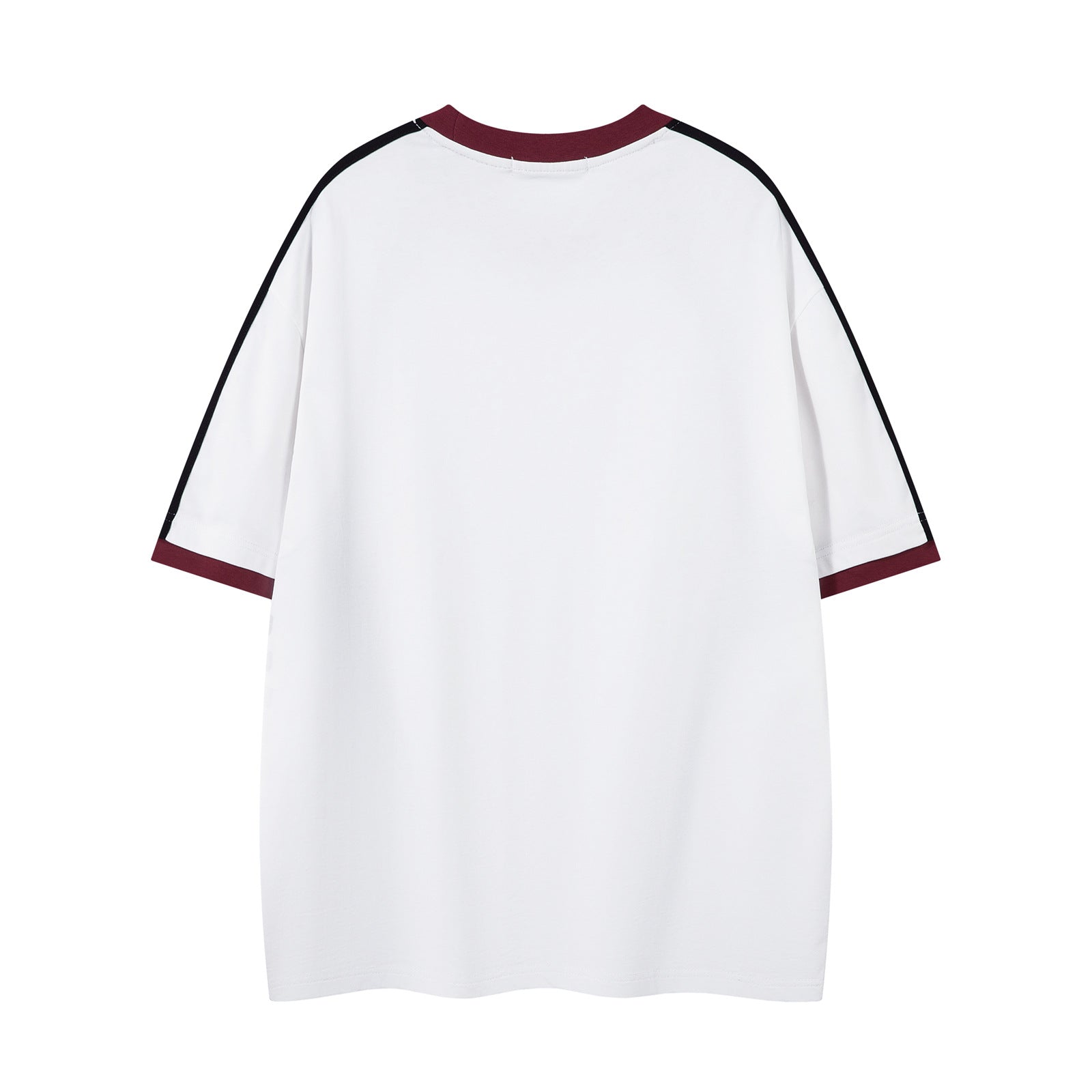 Retro Contrast Color Letter Print Short-sleeve T-shirt Loose Couple's Tops