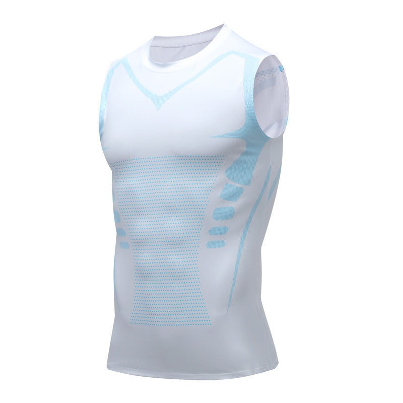 Men's Exercise Workout Quick-drying Breathable Slim Fit Tight Stretch Vest null