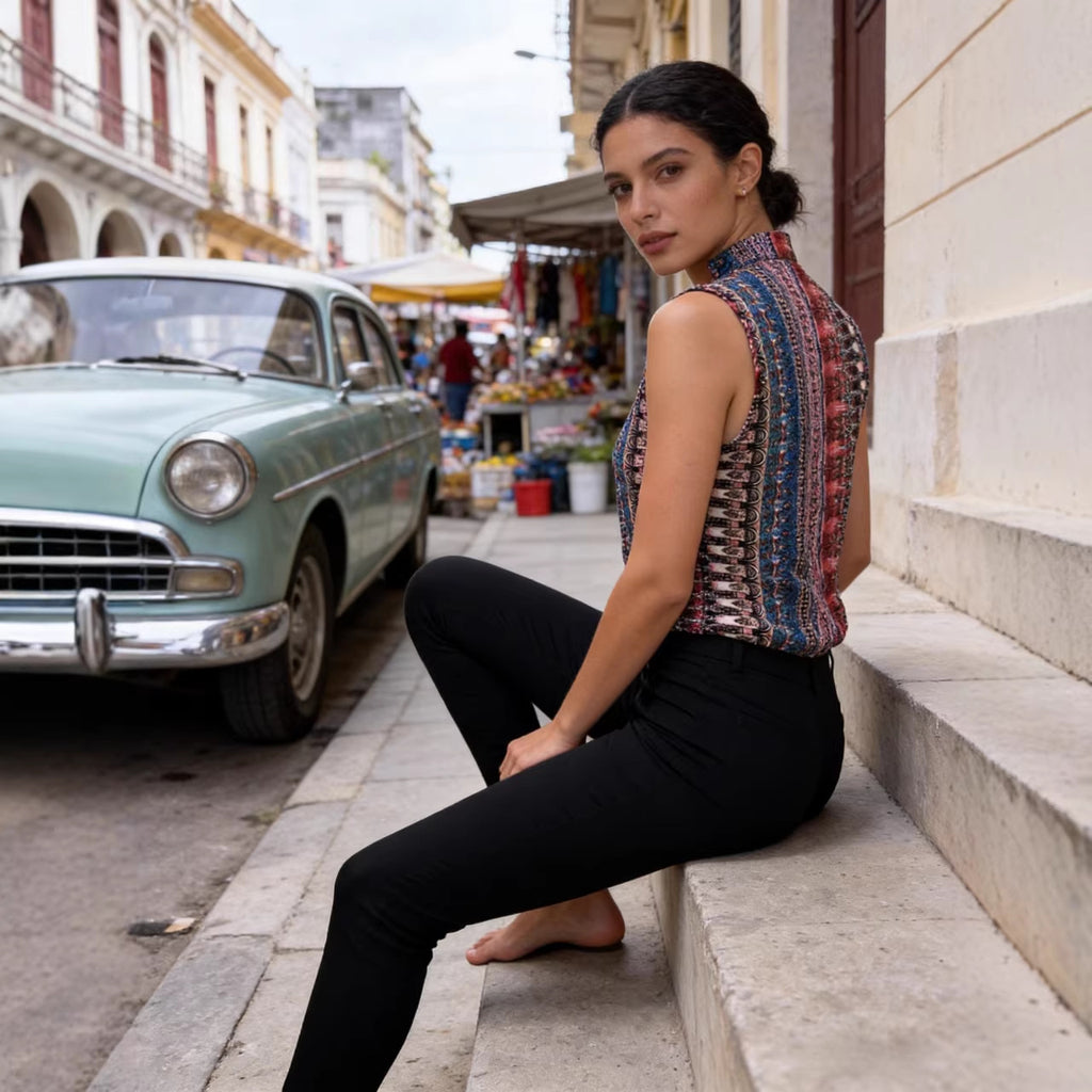 Womens Fashionable Casual And Unique Printed Tank Top