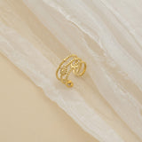 Hollow Six Pointed Star Moon Adjustable Ring