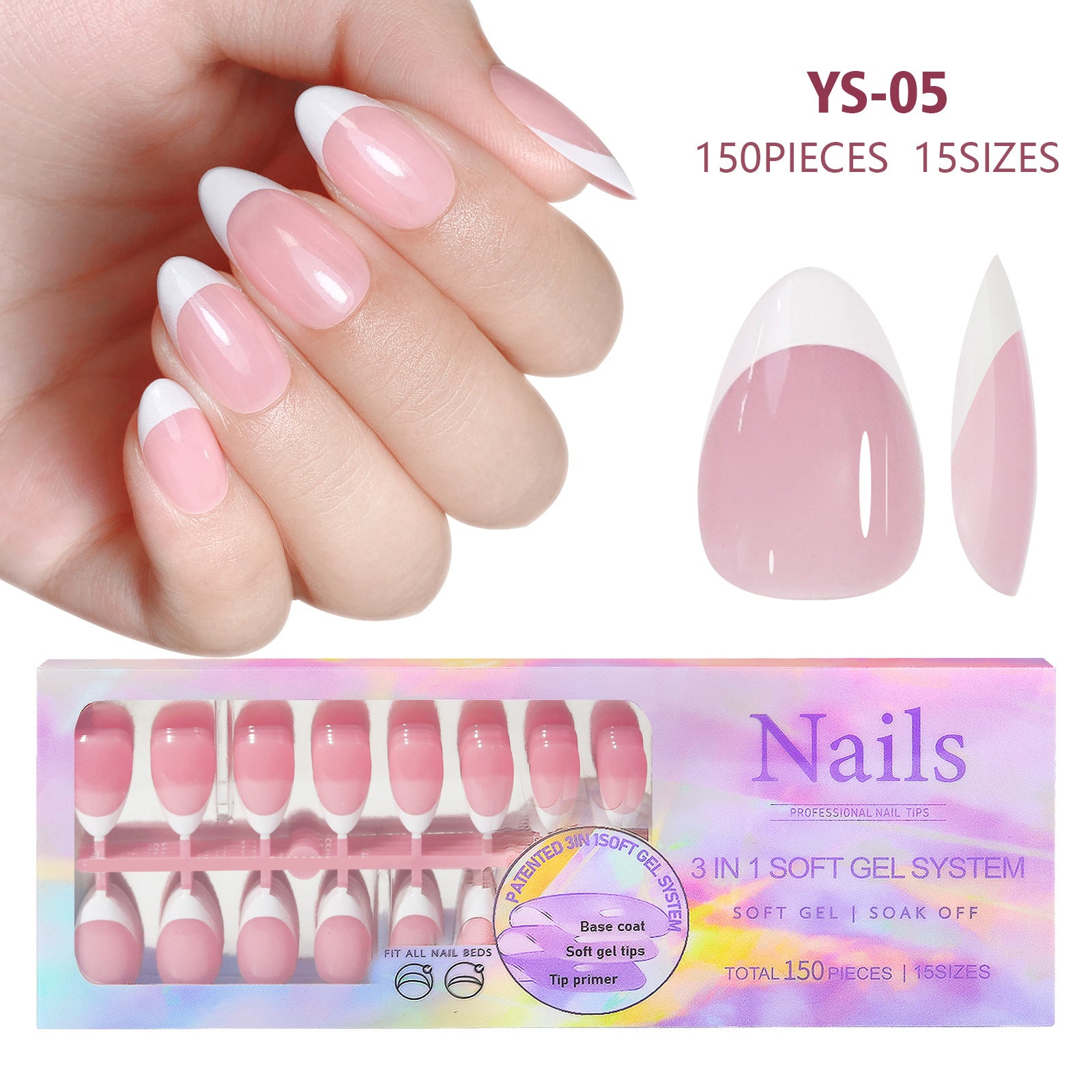 Non Marking Wearable Detachable French Style Nail Patch