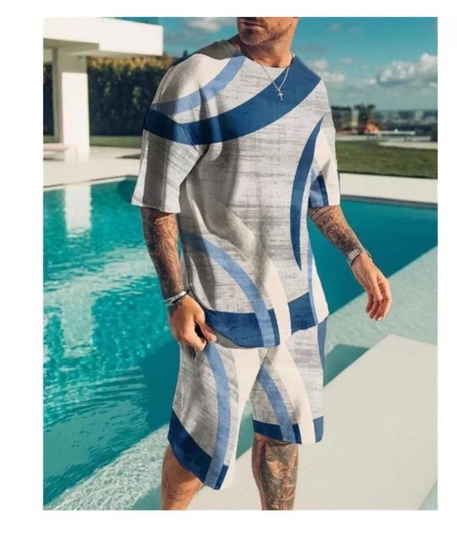 Short-sleeved Shorts Two-piece Sports And Leisure Men's Suit