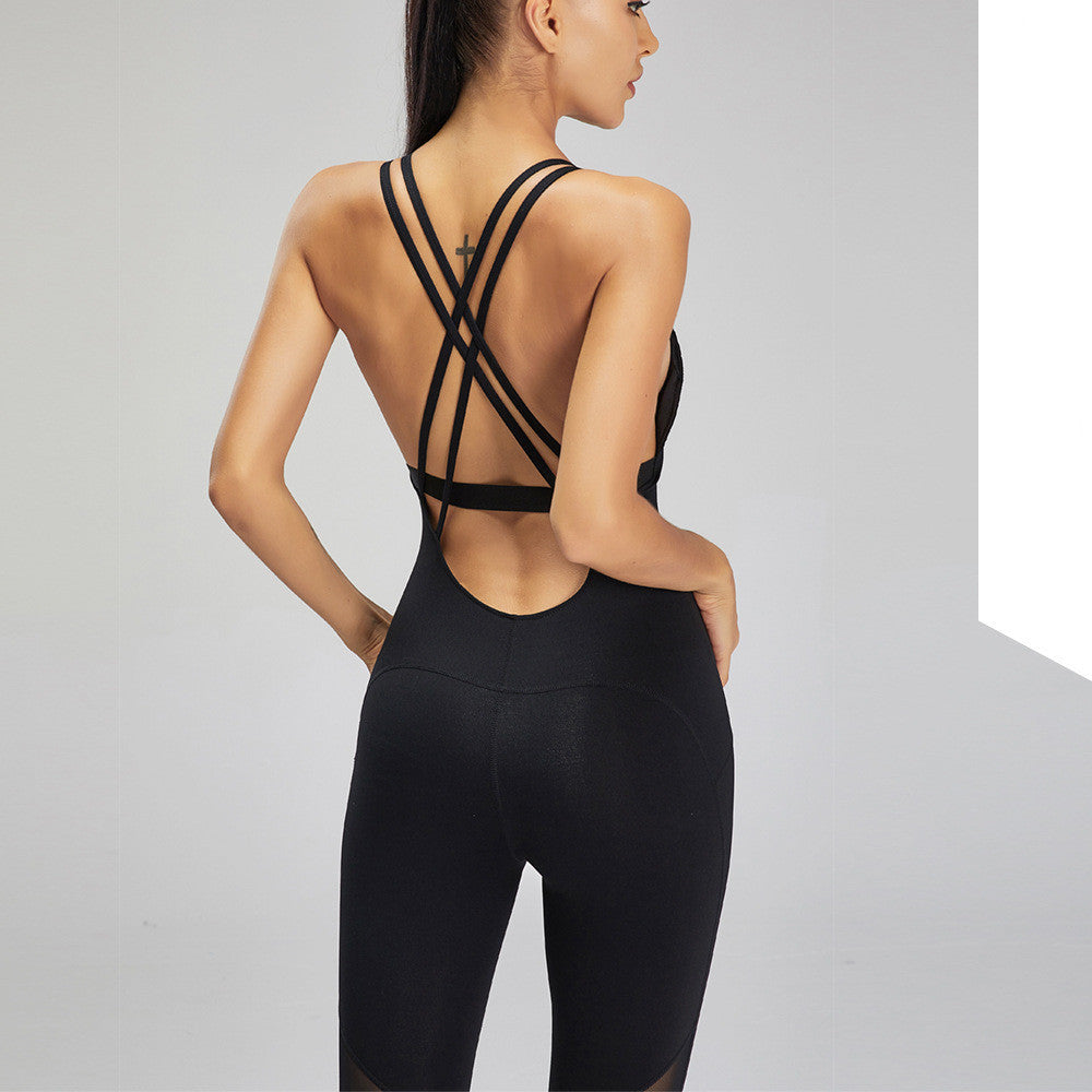 Fitness Sports Suit Women's Slim And Sexy Back Jumpsuit null