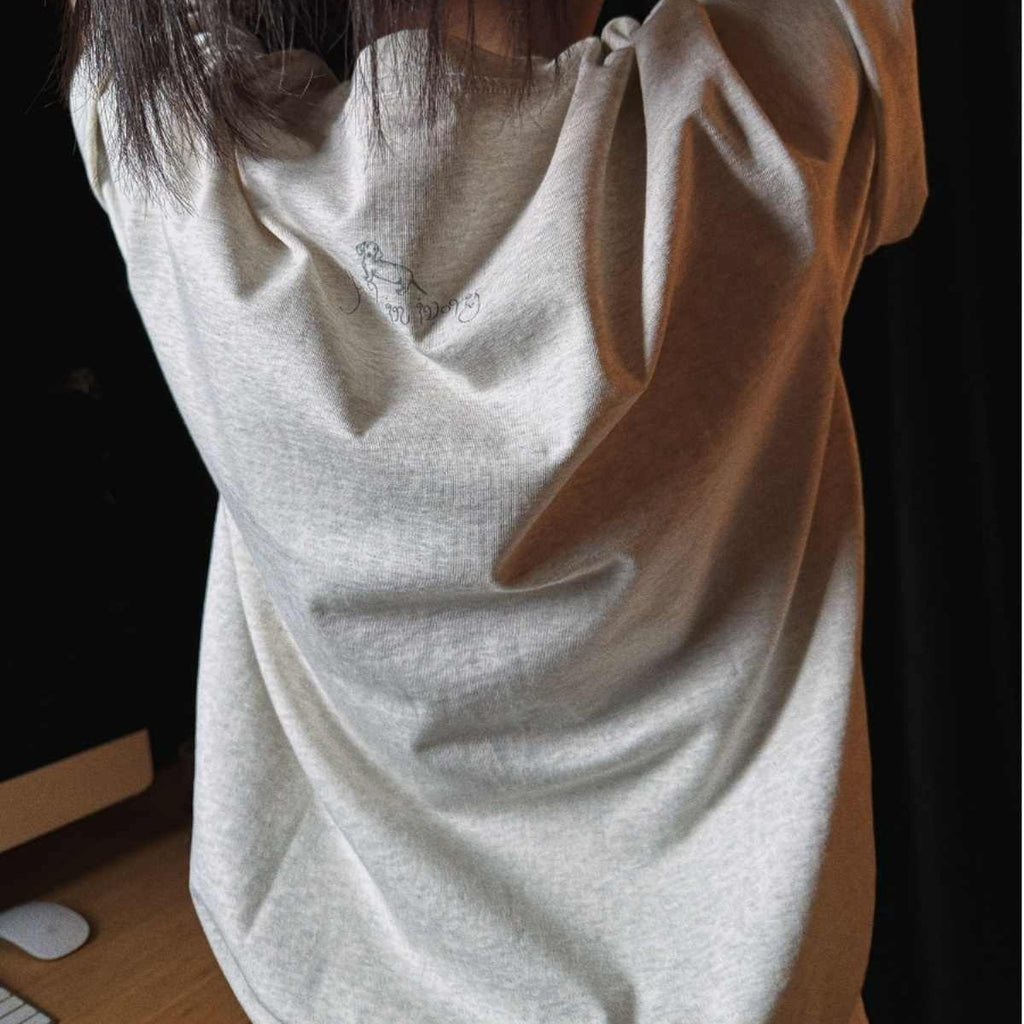 Sausage Dog Nice Oat Gray American Casual T-shirt Neutral