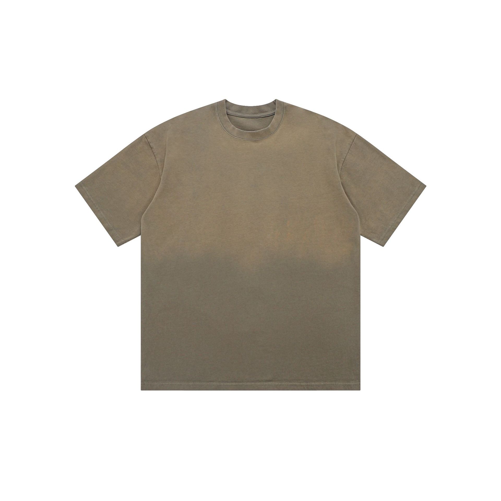 American Retro Double Yarn Pure Cotton Gradient Color Short Sleeve Men