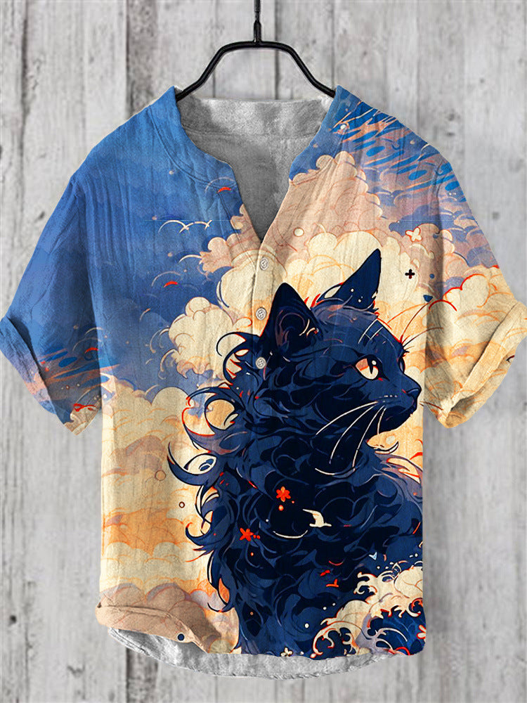 Plus Size Digital Printing Men's Short Sleeve