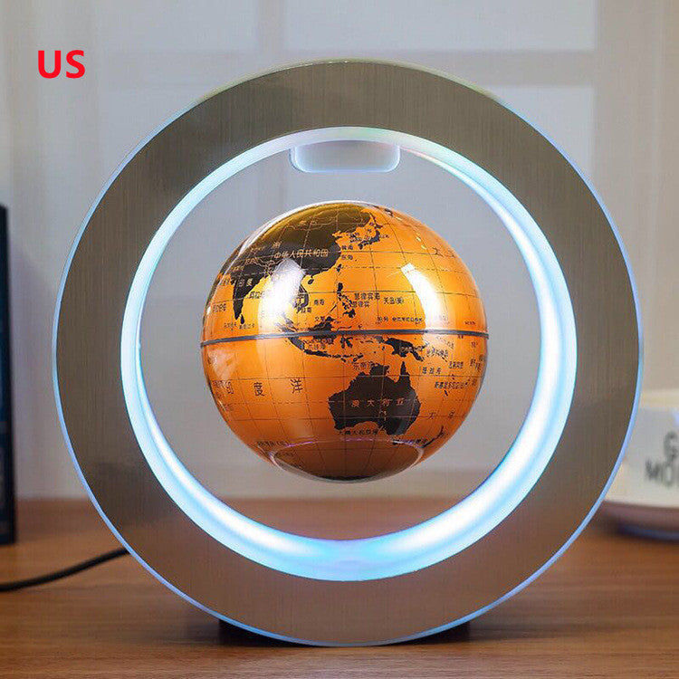 Round LED World Map Floating Globe Magnetic Levitation Light Anti Gravity Magic null