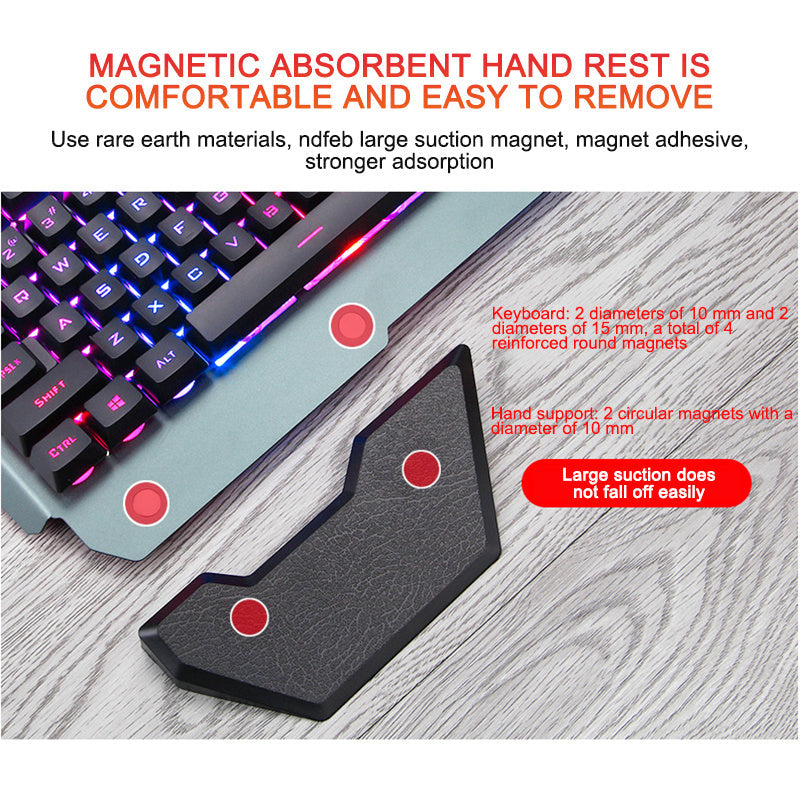 ErgonomicWired Gaming Keyboard with RGB Backlight Phone Holder null