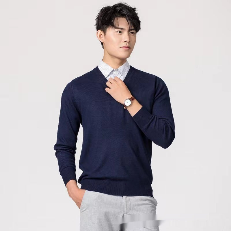 Men's Wool Loose Solid-color Sweater