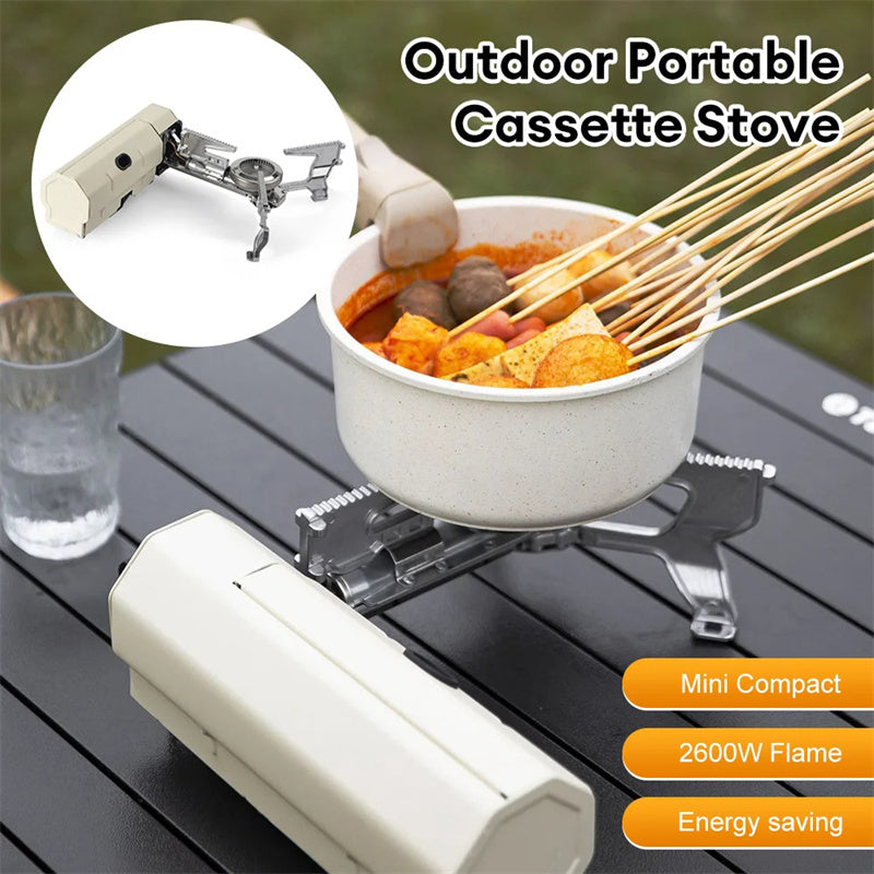 Camping Gas Stove Portable Folding Cassette Stove Outdoor Hiking BBQ Travel Cooking Grill Cooker Gas Burner Food Heating Tool Kitchen Gadgets null