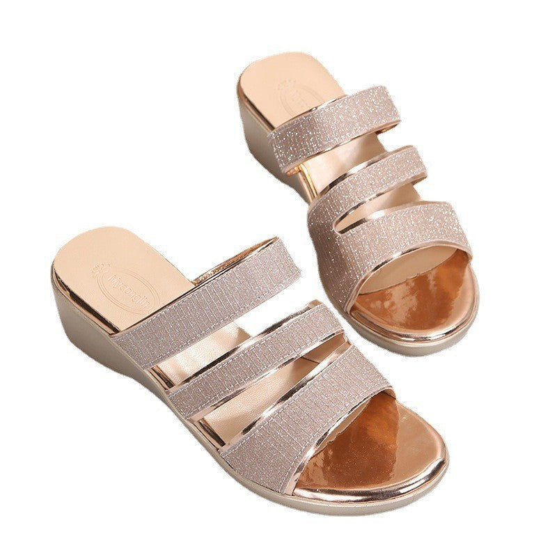 New Wedge Sequined Women's Sandals null