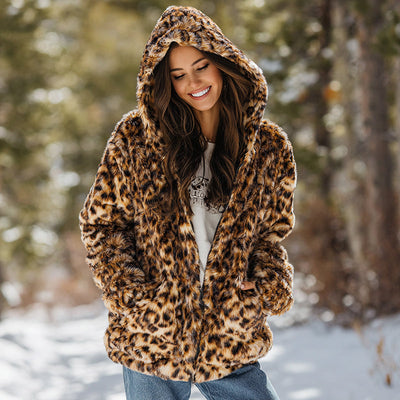New 3D Animal-Print Casual Hooded Cape Coat