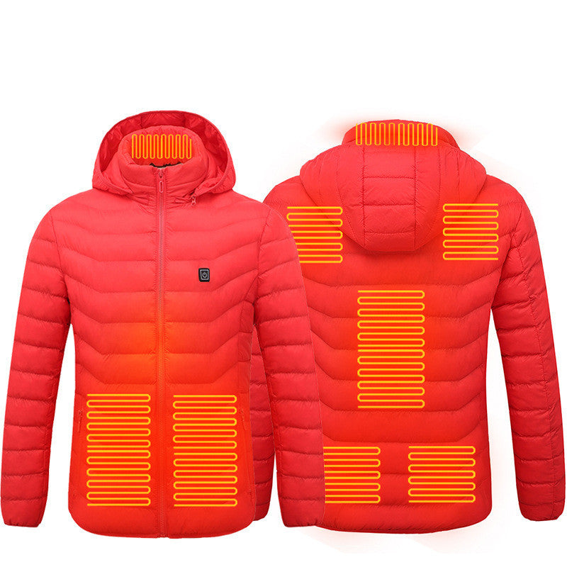 New Heated Jacket Coat USB Electric Jacket Cotton Coat Heater Thermal Clothing Heating Vest Men's Clothes Winter null