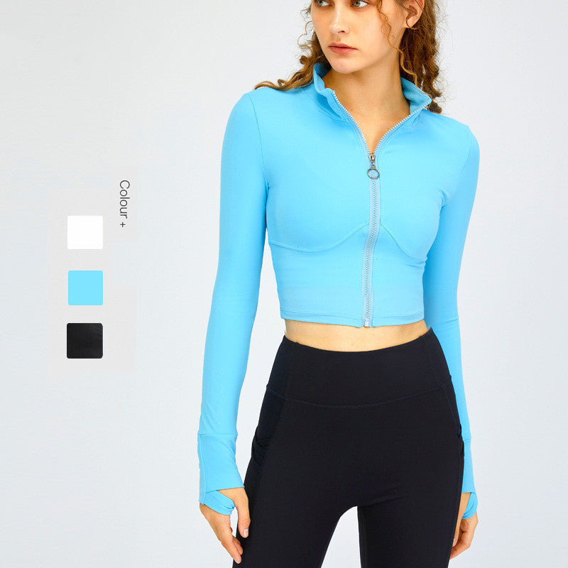 High Neck Zipper Sports Gym Suit null