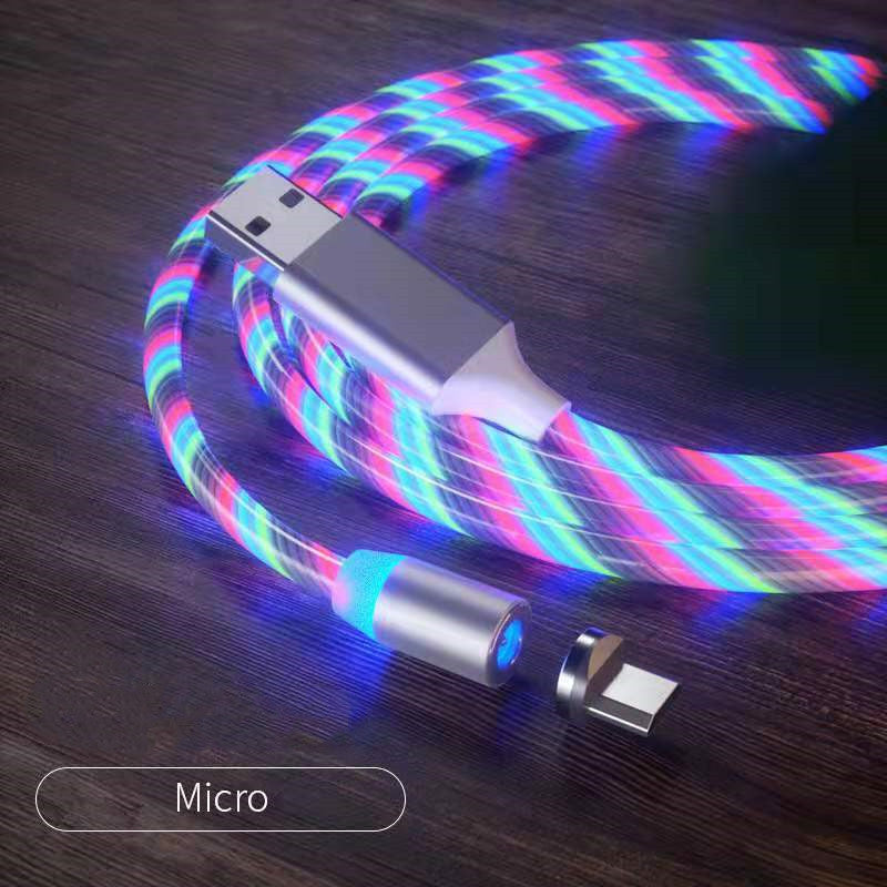 Magnetic Charging Cable Streamer Fast Charging Cable Lighting Micro USB Cable LED Magnet Charger Type-C Cable null