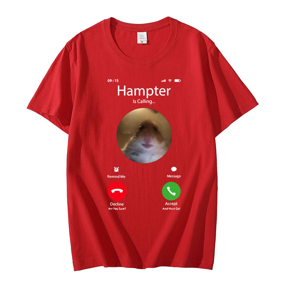 Hamster Staring At The Camera Ahead, Fashion Short Sleeve T-shirt