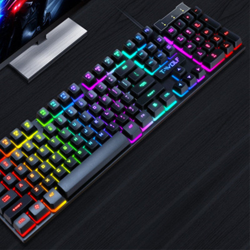 Gaming Usb Luminous Wired Keyboard Floating Manipulator null