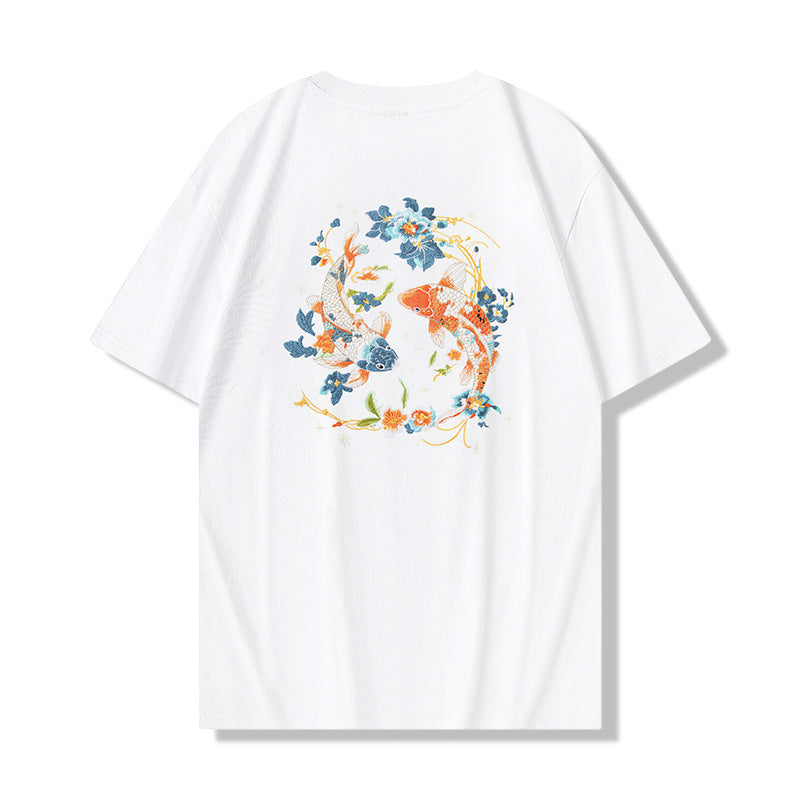 Icing On The Cake Light-changing Embroidery Round Neck Loose Top