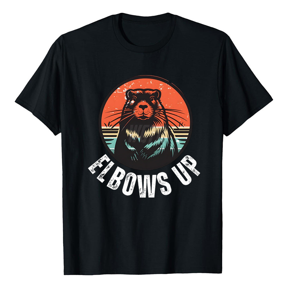 Elbowa Up Canada Printed Loose Short Sleeve Sports Breathable