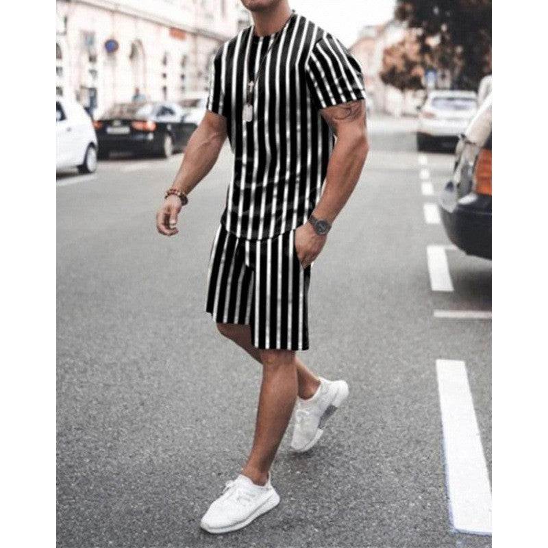Short-sleeved Shorts Two-piece Sports And Leisure Men's Suit