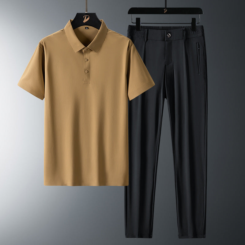 Costume professionnel décontracté en soie glacée pour hommes