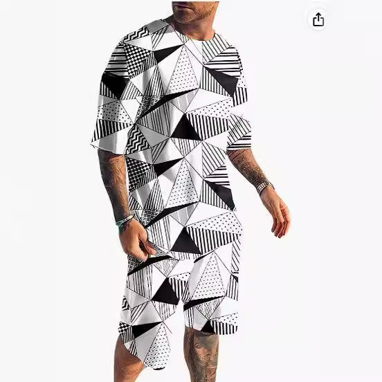 Short-sleeved Shorts Two-piece Sports And Leisure Men's Suit