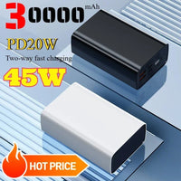 45W Power Bank 30000mAh Large Capacity Powerbank Fast Charging Portable Charger External Battery for IPhone Xiaomi Phone Laptop black 45W Power Bank 30000mAh Large Capacity Powerbank Fast Charging Portable Charger External Battery for IPhone Xiaomi Phone Laptop - shop_name