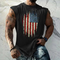 Vest American Shield Stripe Plain Pattern Men's Top