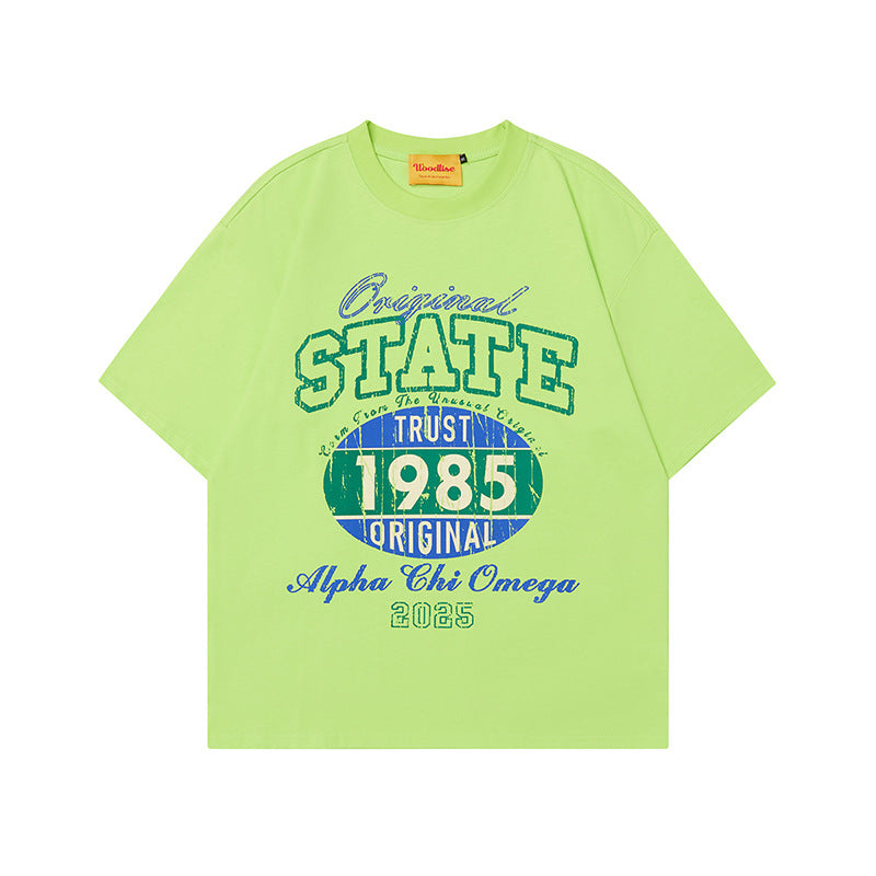 Street Mottled Letter Print Short-sleeve T-shirt Summer