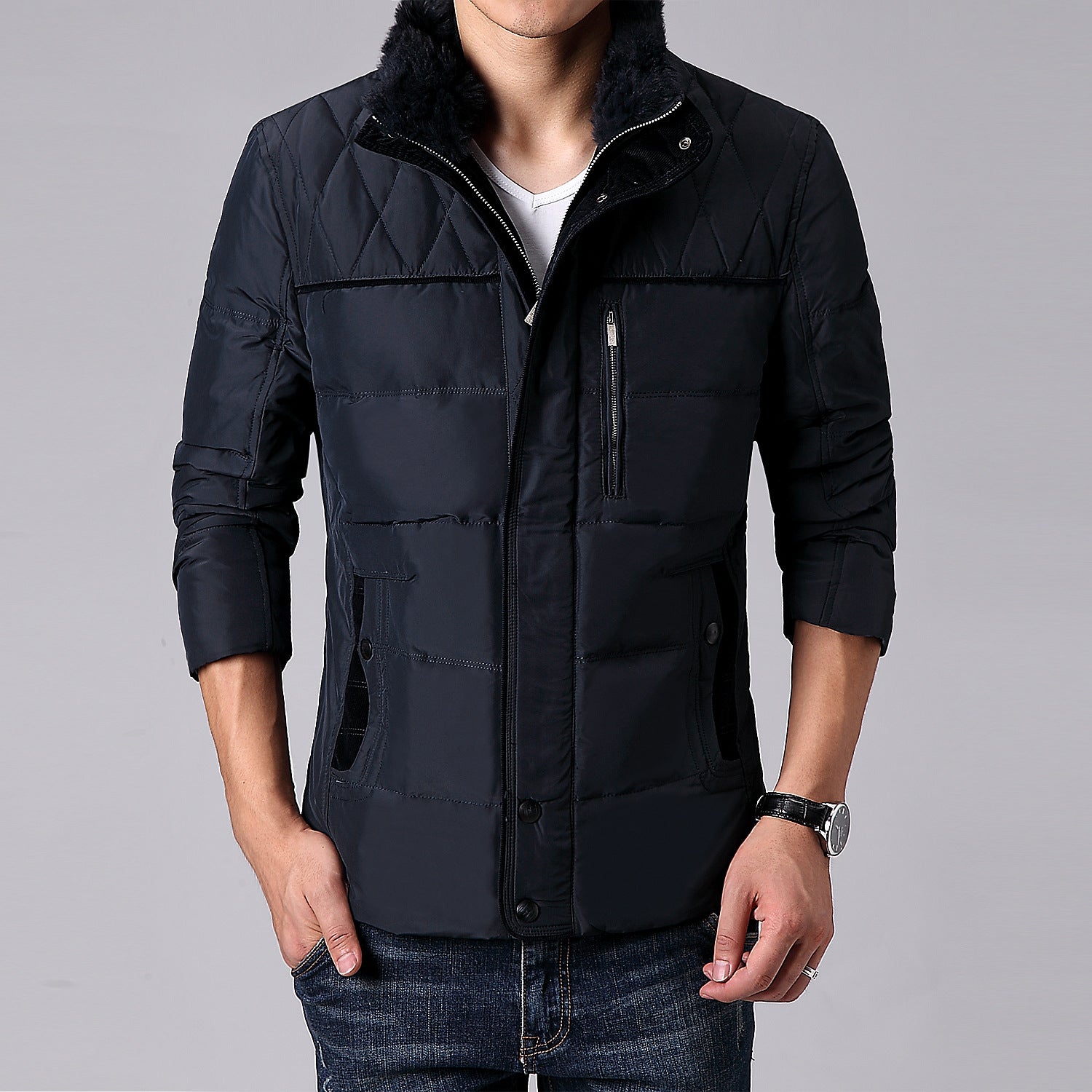 Thickened Down Jacket For Middle-aged And Elderly Men