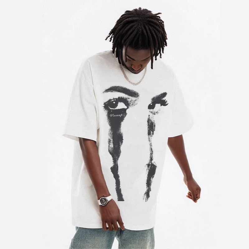 American Hip Hop China-Chic Brand Cotton Short Sleeve Boys' Vintage Loose Top