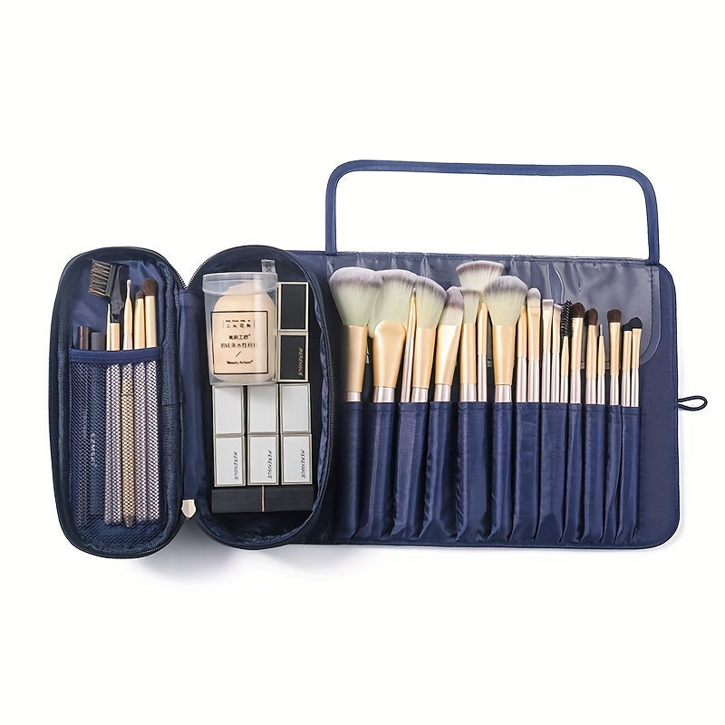 [Makeup Brush Organizer Bag] Large Capacity Makeup Brush Organizer Bag - Multi-Functional Korean Style Portable Cosmetic Pouch for Students