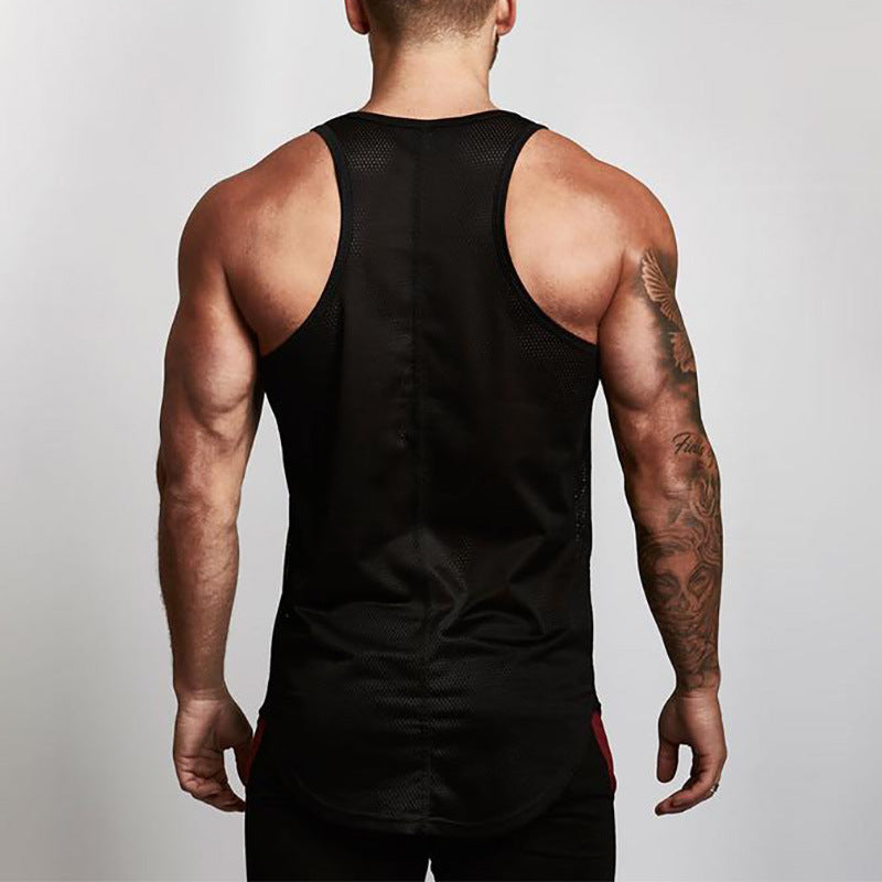 Punisher Skull GYM Mesh Breathable Fitness Vest Men's Round Lower Hem Sports Base Mesh Quick Drying Waistcoat null