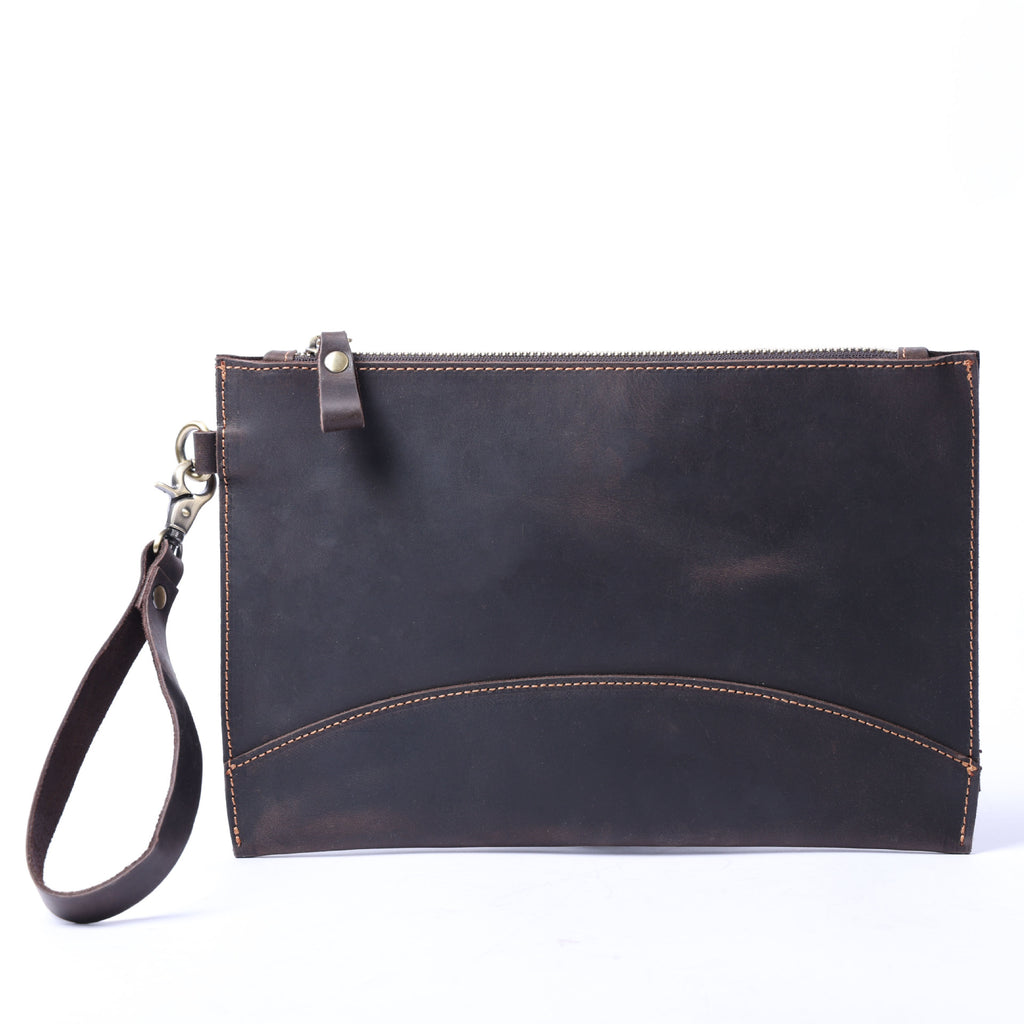 Simple Crazy Horse Leather Clutch For Men