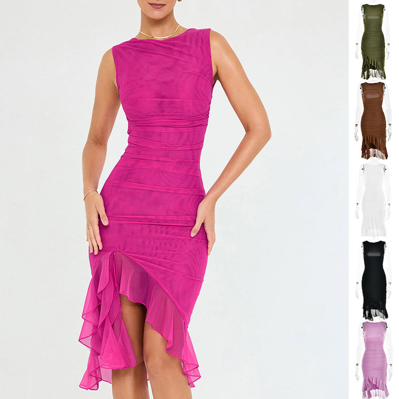 Summer Slim Skinny Sleeveless Dress For Women Fashion Party Club Dresses.