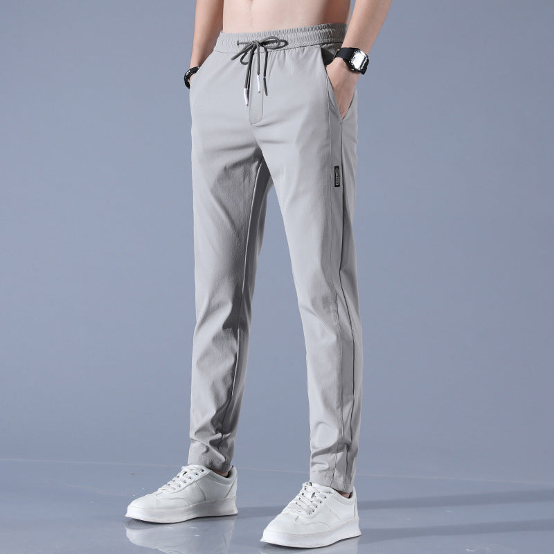 Summer Ice Silk Men's Stretch Breathable Straight Sports Trousers null