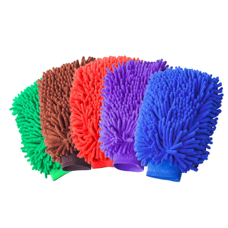 Chenille Coral Car Foaming Gloves Household Cleaning null