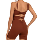 Nude Feel Quick-drying Beauty Back Cross One-piece Shorts