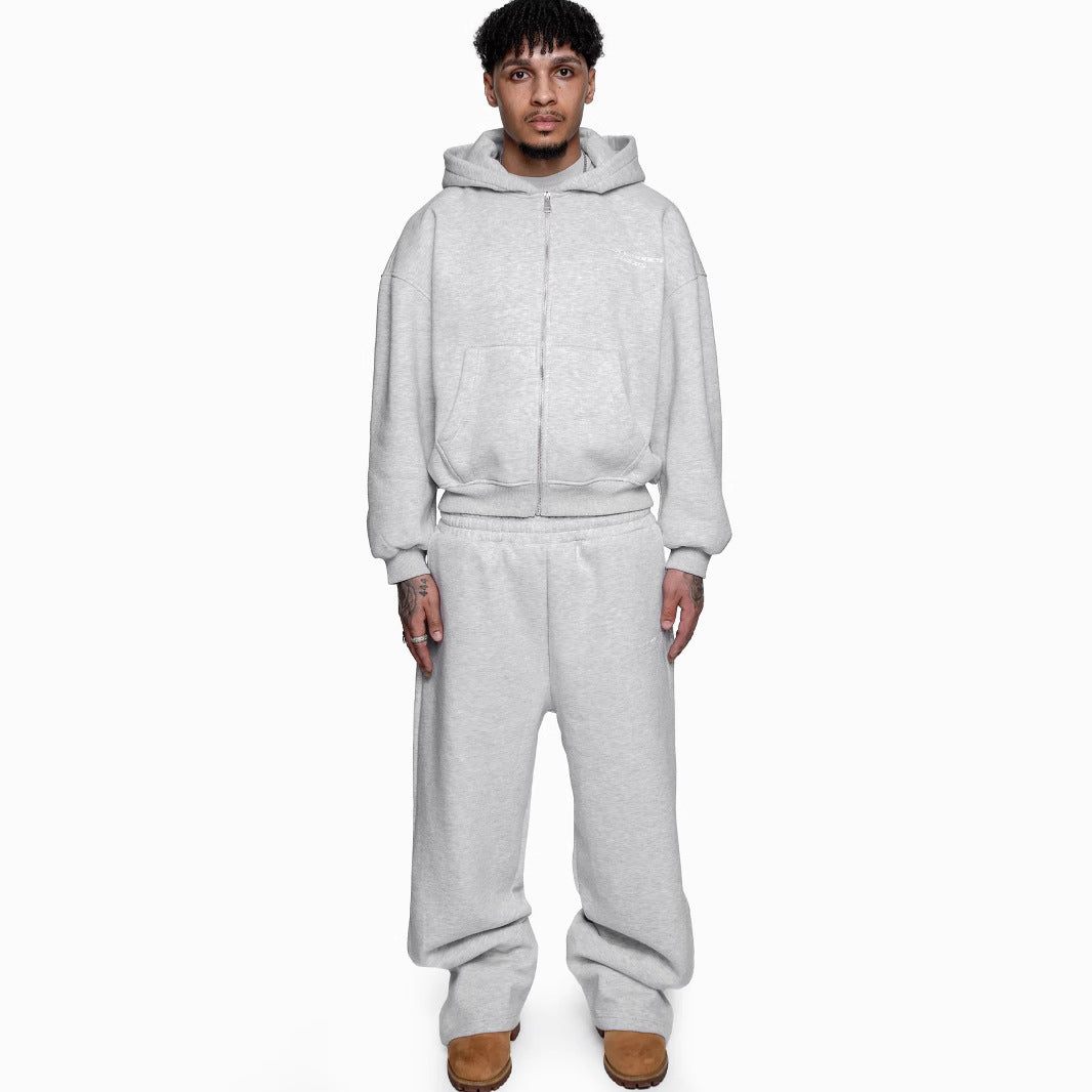 New Printed Street Fashion All-match Sweater Loose Straight Trousers Suit