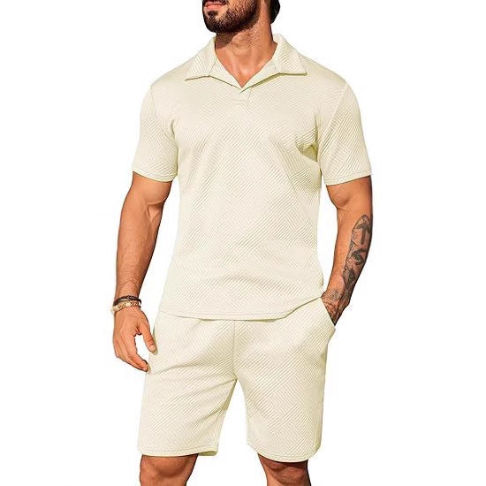 Men's Casual Solid Color Polo Short Oversleeves