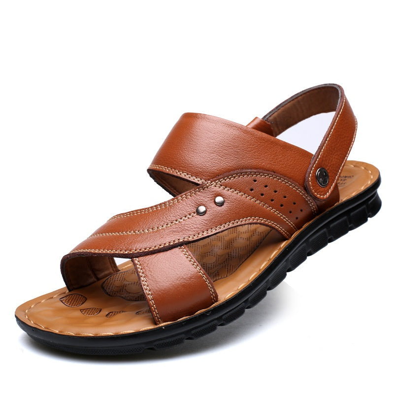 Men Sandals Summer Beach Shoes Adjustable Back Strap Design Slippers Slides null