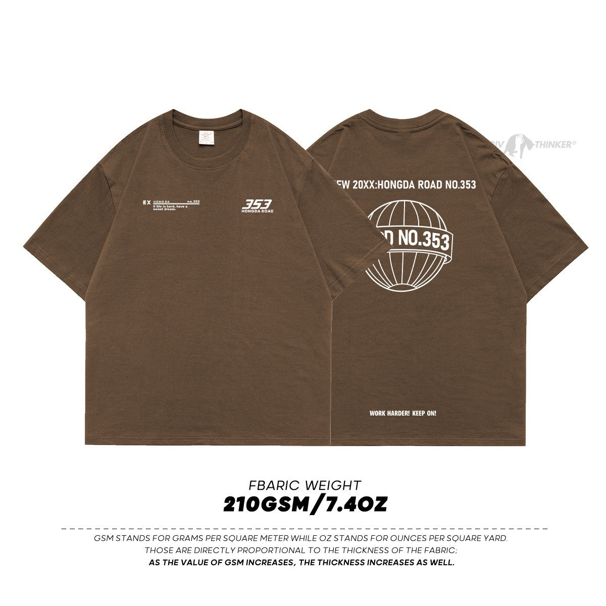 Letter Print Men's Loose-fitting Casual Short-sleeve