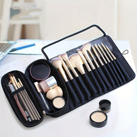 [Makeup Brush Organizer Bag] Large Capacity Makeup Brush Organizer Bag - Multi-Functional Korean Style Portable Cosmetic Pouch for Students