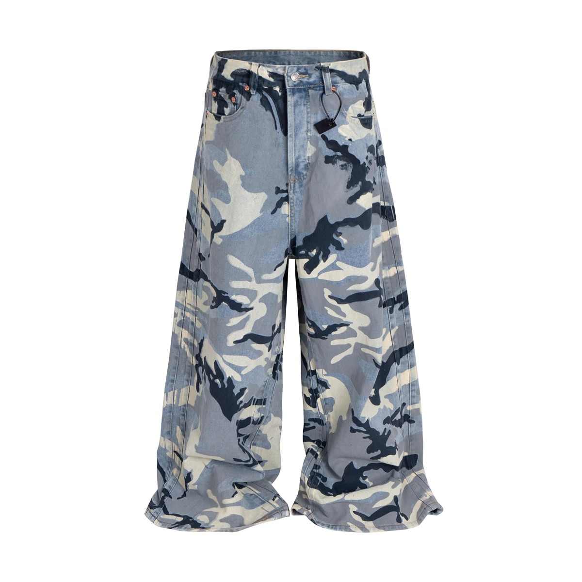 Snow Camouflage Blue Men's And Women's Jeans