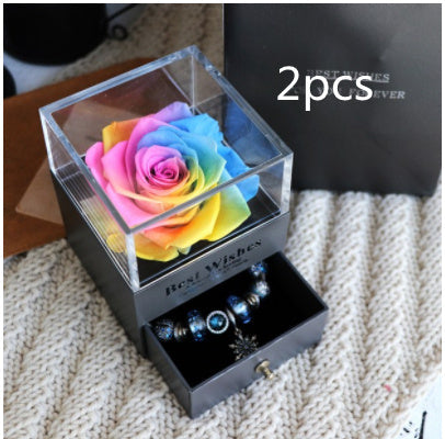 Eternal Flower Rose Jewelry Box for Birthday Presents Valentines Day Wedding Gift null