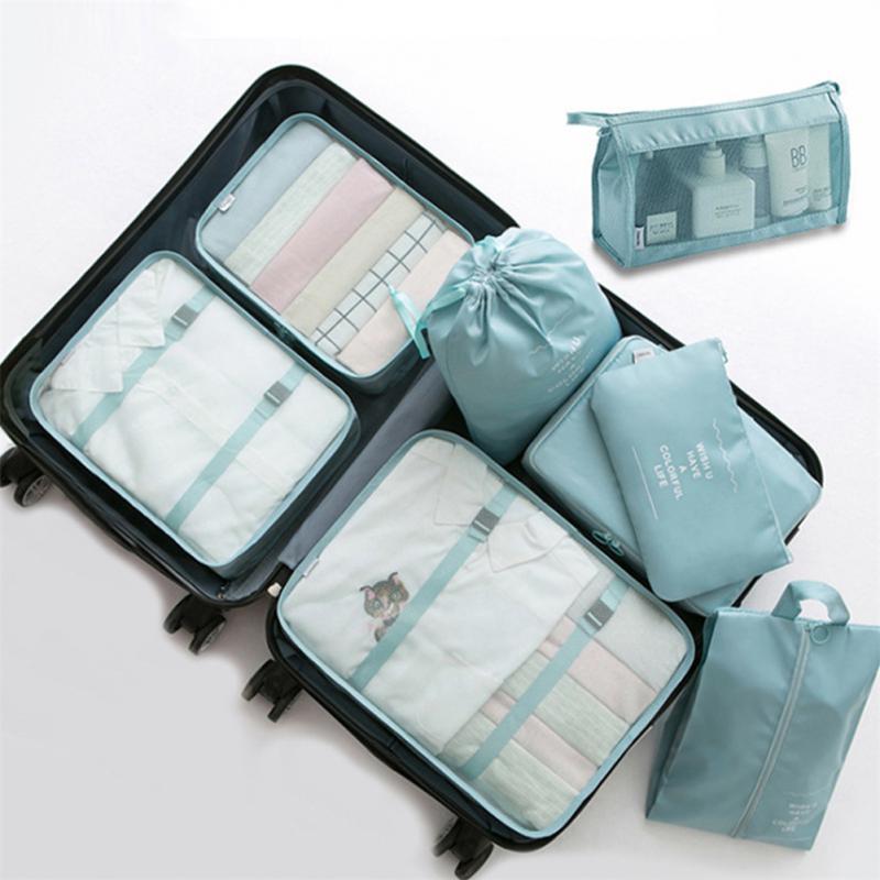 8-piece Set Luggage Divider Bag Travel Storage Clothes Underwear Shoes Organizer Packing Cube Bag null