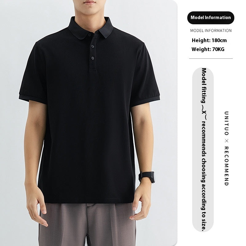 High-end Knitted Polo Shirt Short-sleeved Men's High-end Sense