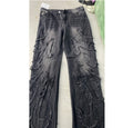 Stitching Wide Leg Jeans Embroidered Men And Women